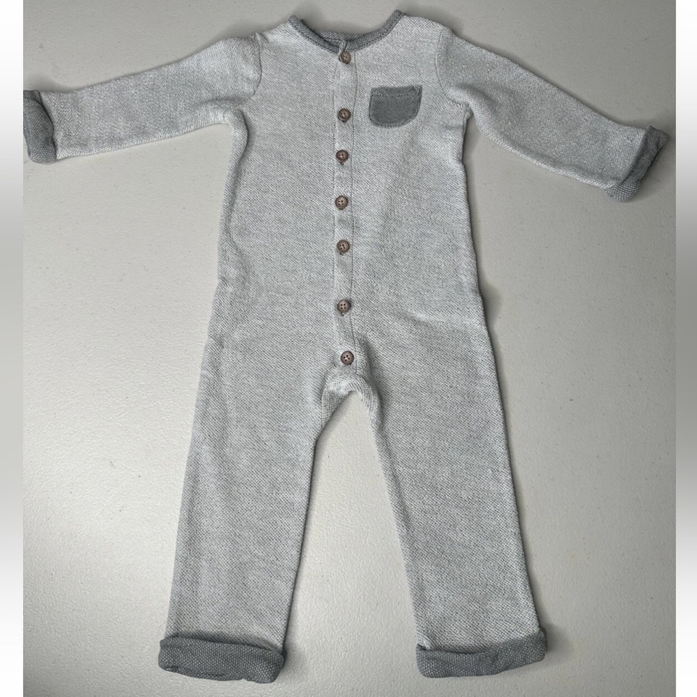 CARTERS GREY INFANT BOY GIRL KIDS SWEATER ROMPER 12 MOS